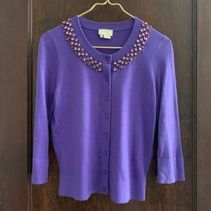 Kate Spade Purple Jeweled Cardigan
